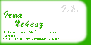 irma mehesz business card